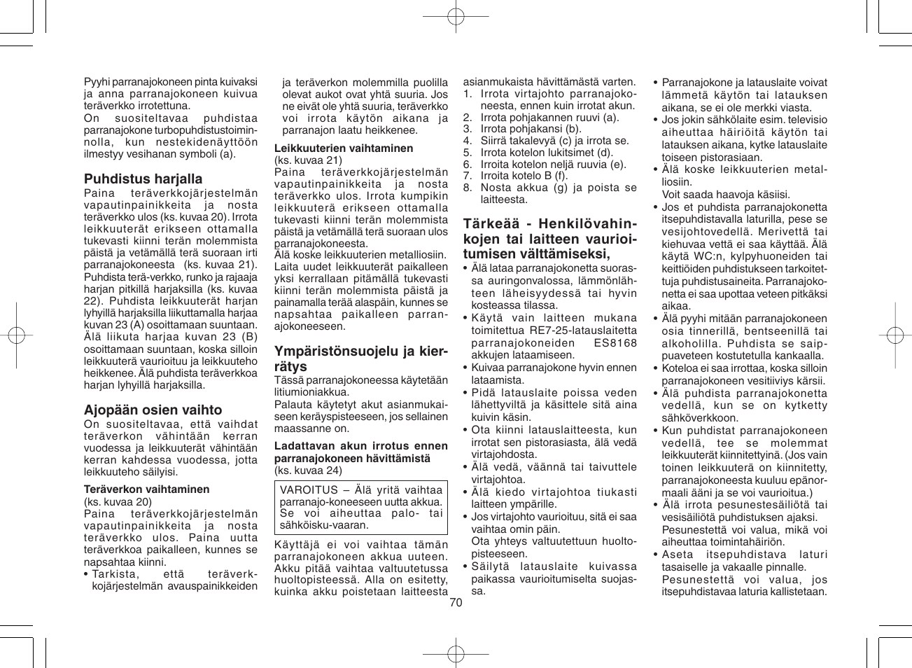 Panasonic ES8168 User Manual | Page 70 / 112