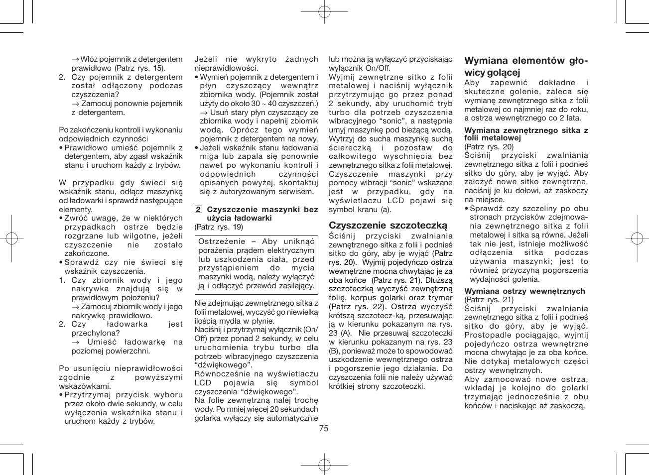 Panasonic ES8168 User Manual | Page 75 / 112