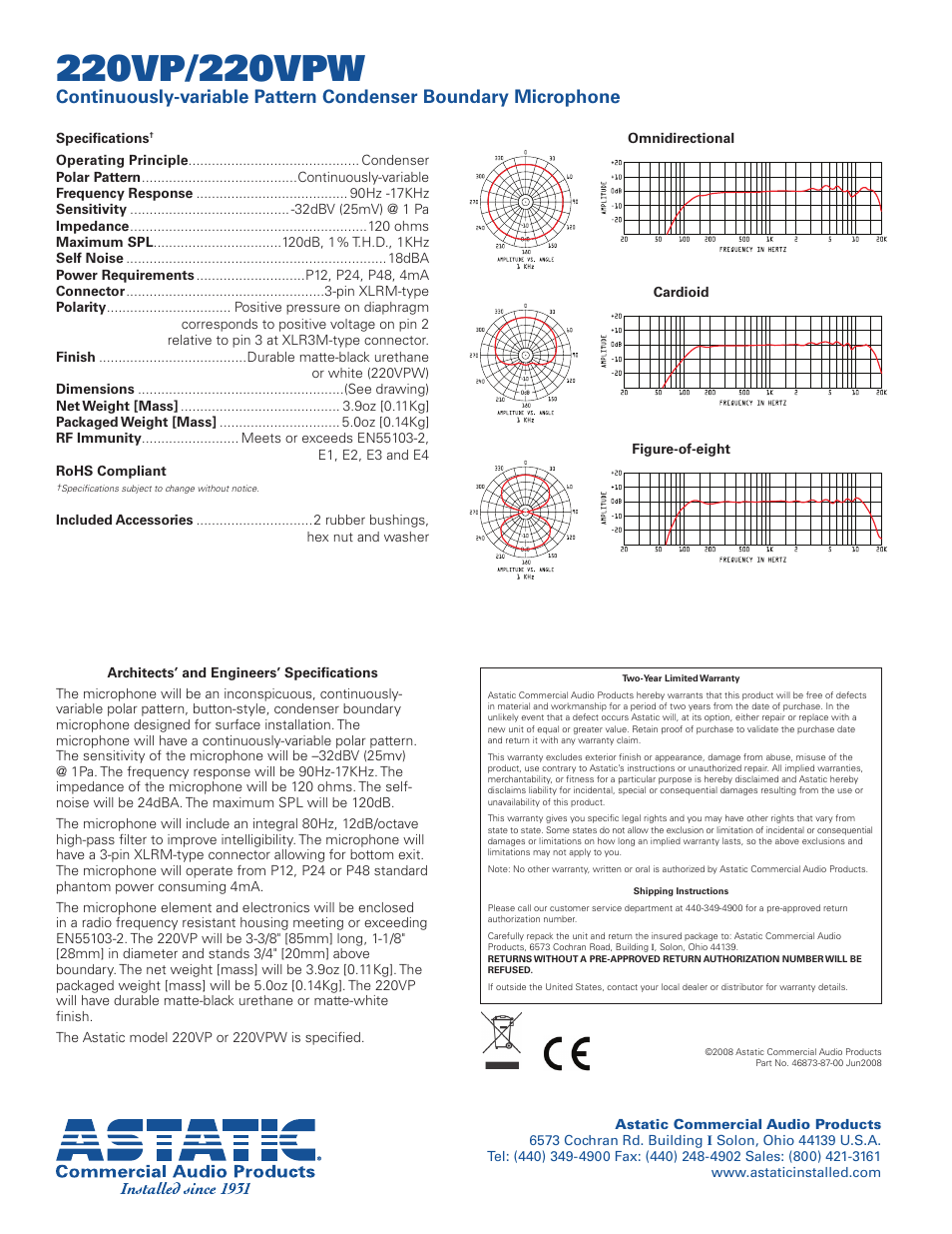 Astatic 220VPW User Manual | Page 2 / 2