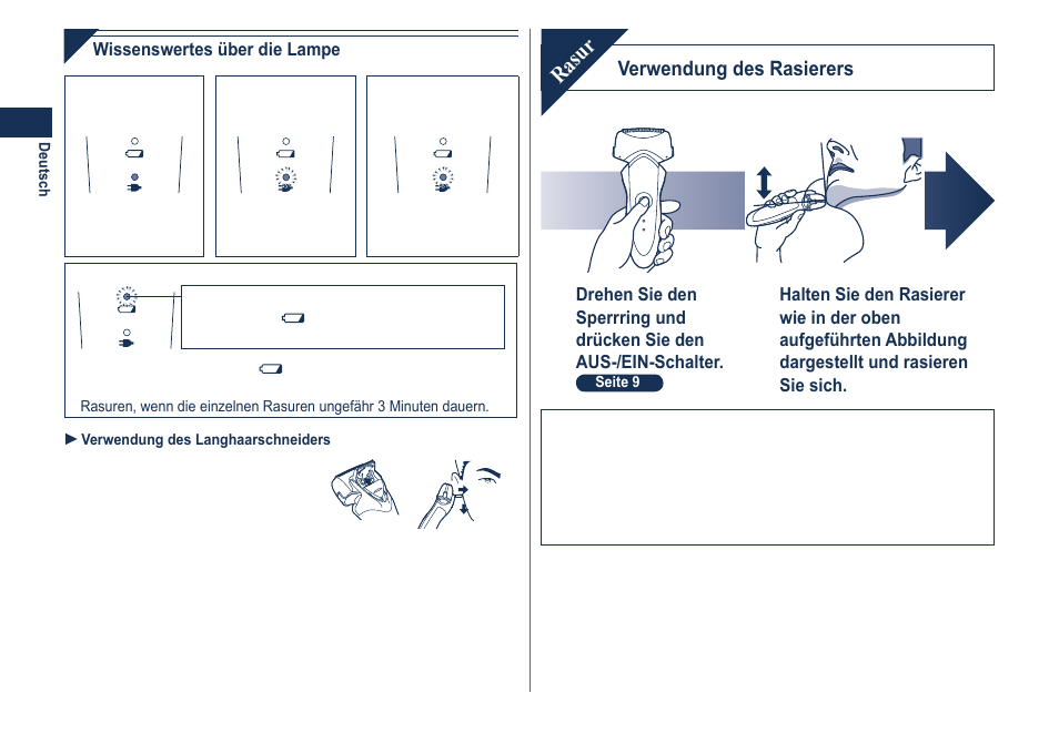 Rasur | Panasonic ESGA21 User Manual | Page 10 / 108