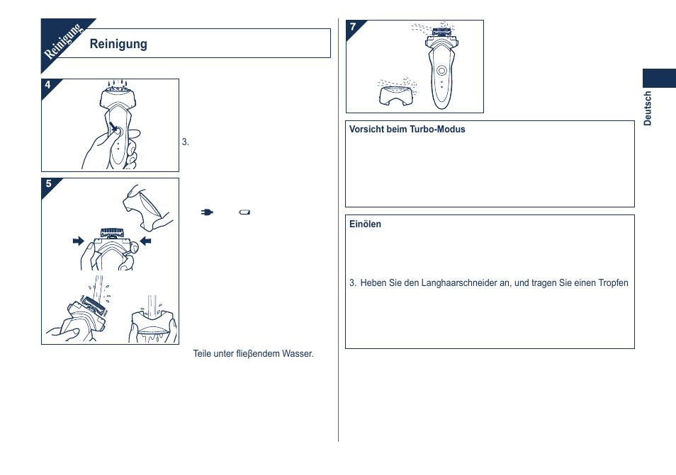 Reinigung | Panasonic ESGA21 User Manual | Page 11 / 108