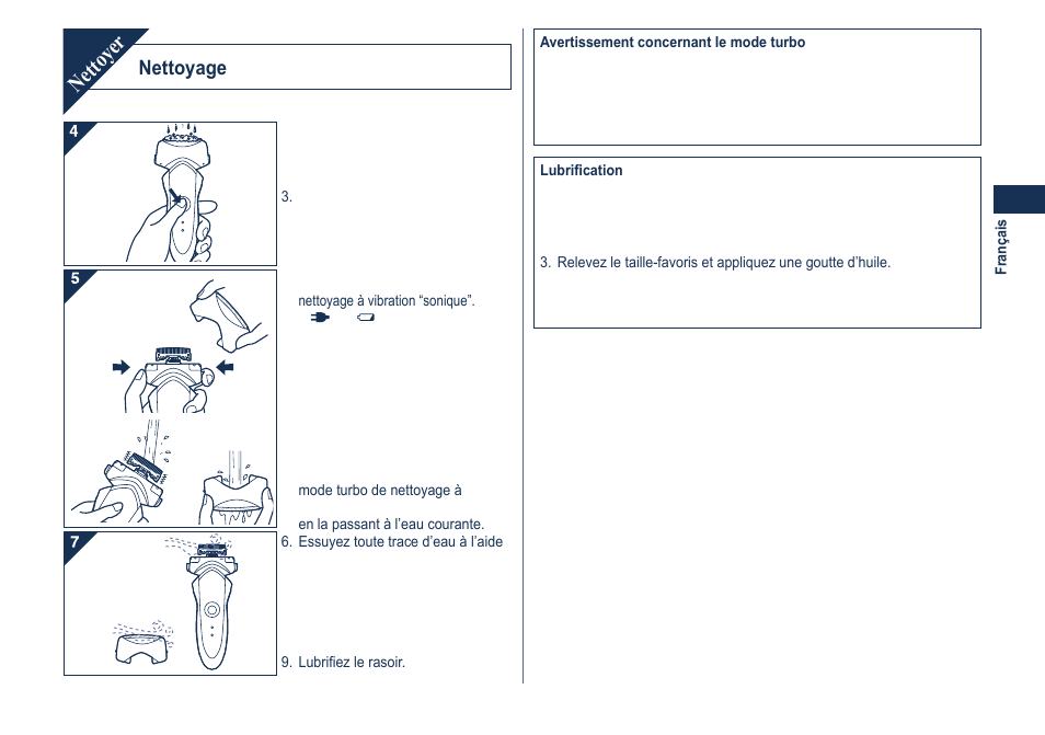Nettoyer, Nettoyage | Panasonic ESGA21 User Manual | Page 17 / 108