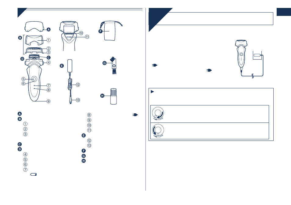 Char ge, Charging | Panasonic ESGA21 User Manual | Page 3 / 108