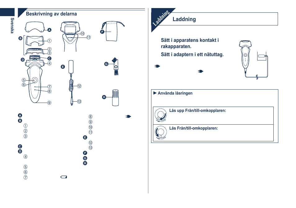 Laddning | Panasonic ESGA21 User Manual | Page 58 / 108