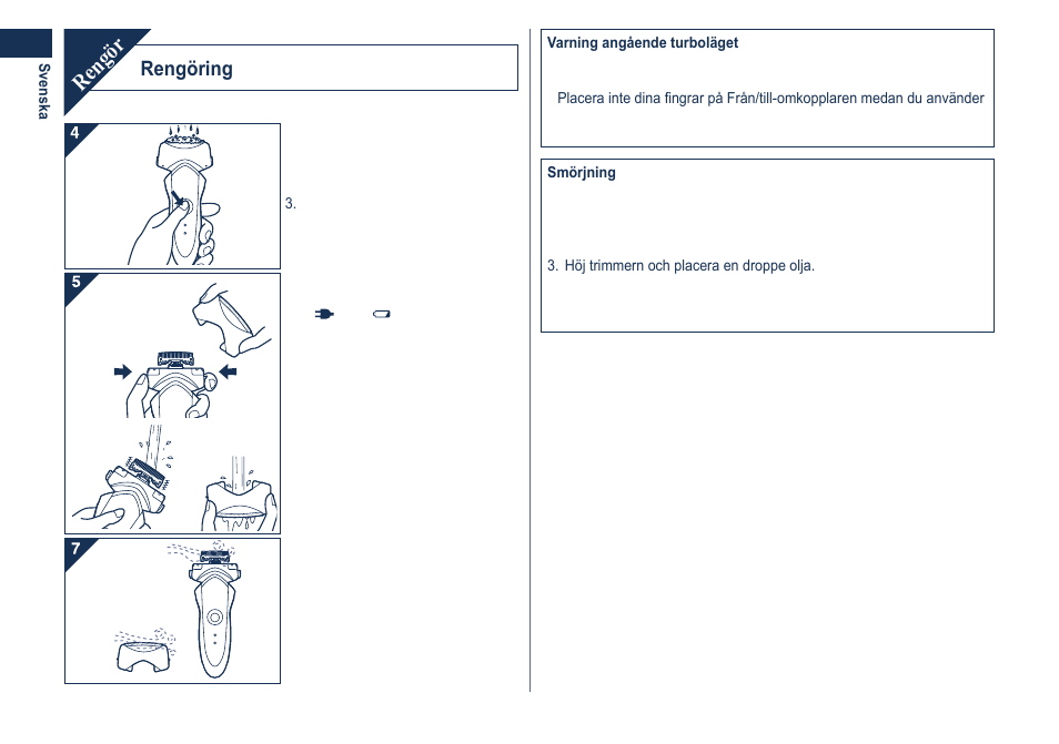 Rengör, Rengöring | Panasonic ESGA21 User Manual | Page 60 / 108