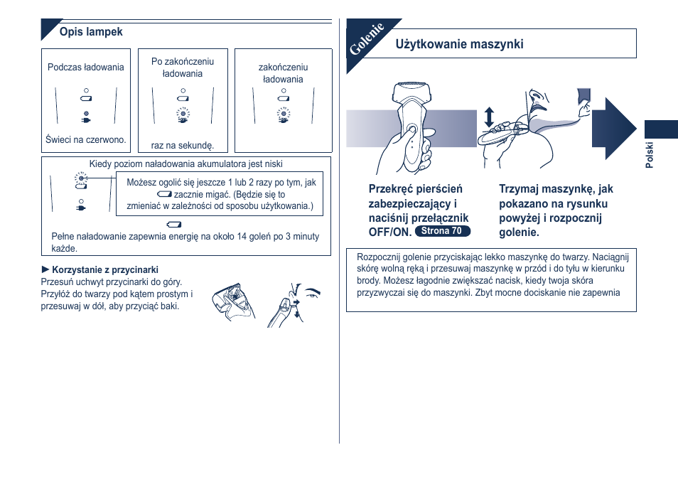 Golenie | Panasonic ESGA21 User Manual | Page 71 / 108