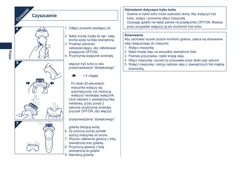 Czyszczenie | Panasonic ESGA21 User Manual | Page 72 / 108