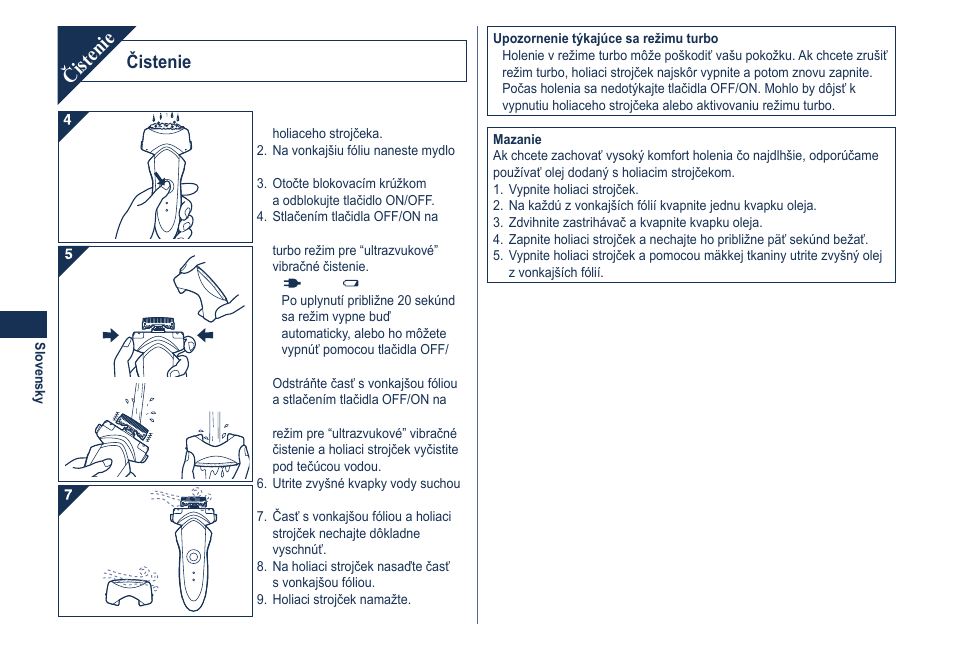 Čistenie | Panasonic ESGA21 User Manual | Page 84 / 108