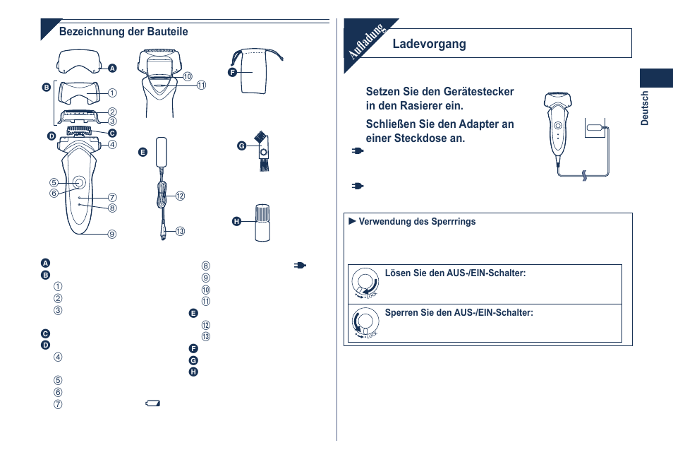Aufladung | Panasonic ESGA21 User Manual | Page 9 / 108