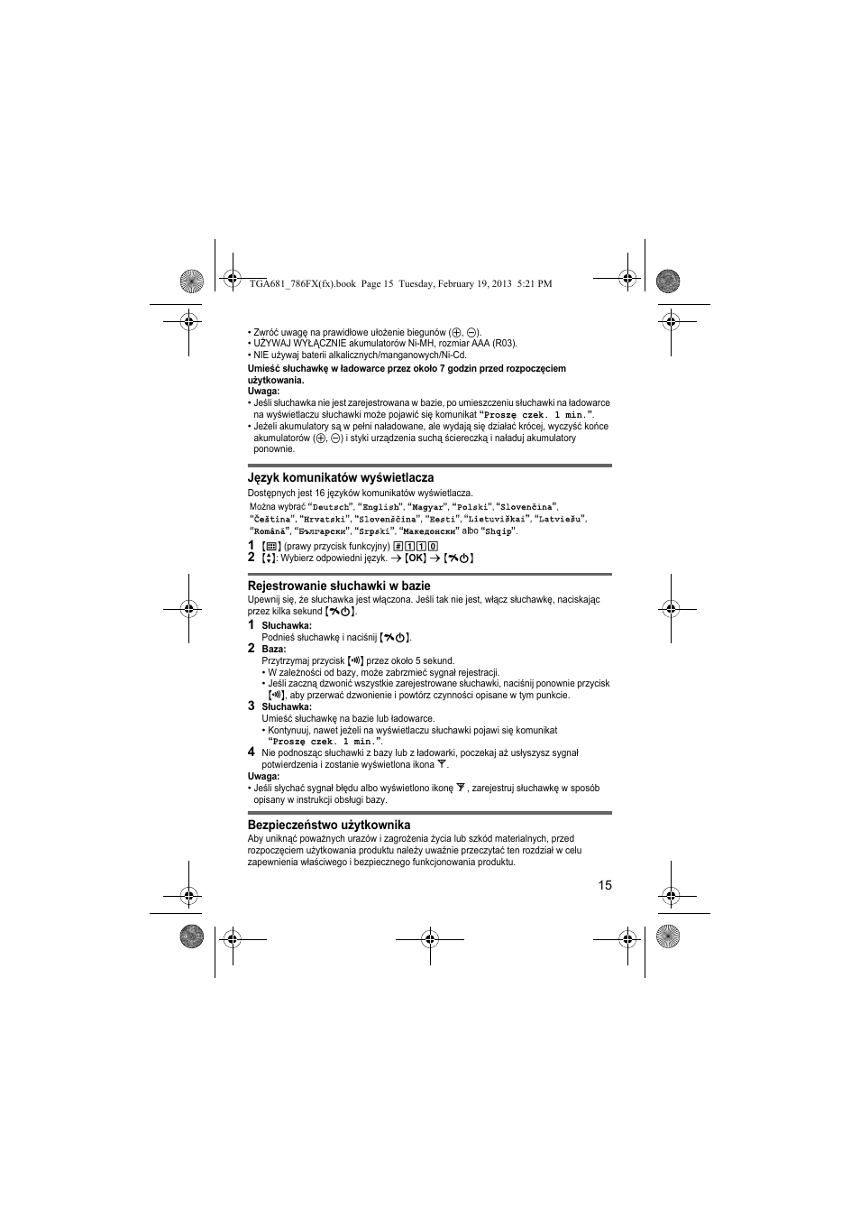 Panasonic KXTGA681FX User Manual | Page 15 / 76