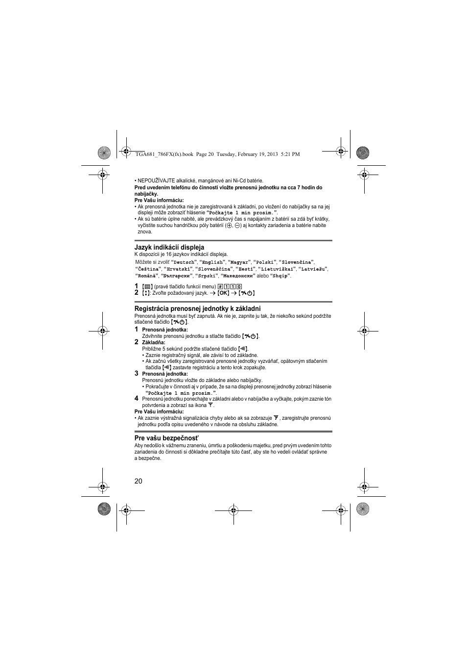 Panasonic KXTGA681FX User Manual | Page 20 / 76