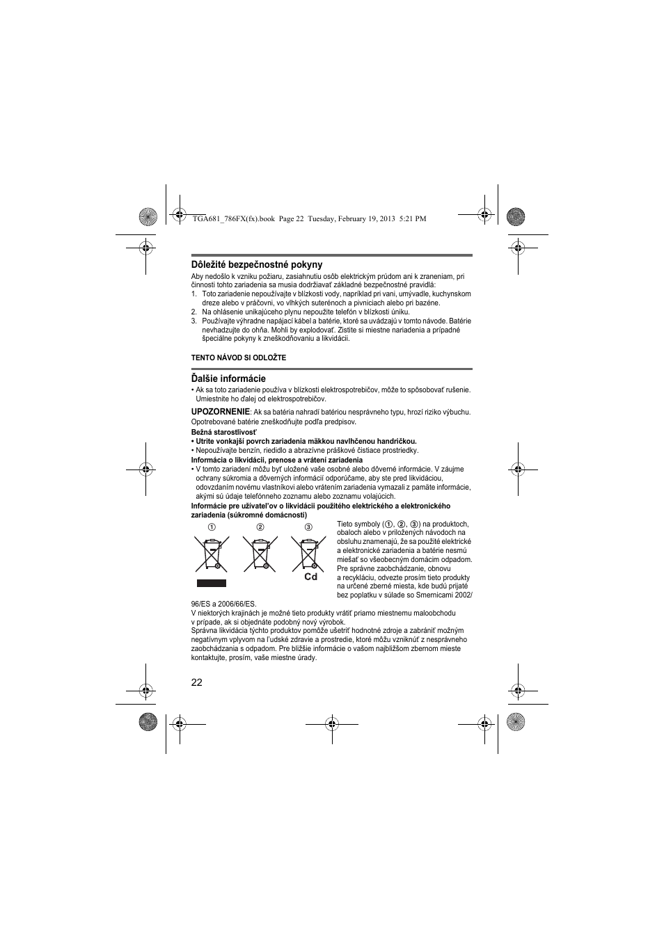 Panasonic KXTGA681FX User Manual | Page 22 / 76