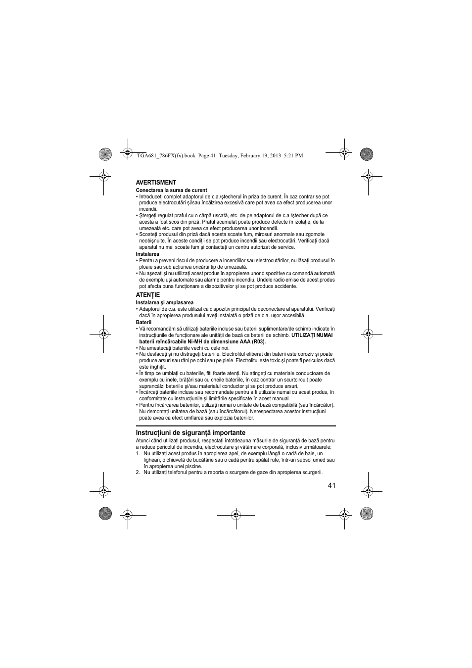 Panasonic KXTGA681FX User Manual | Page 41 / 76
