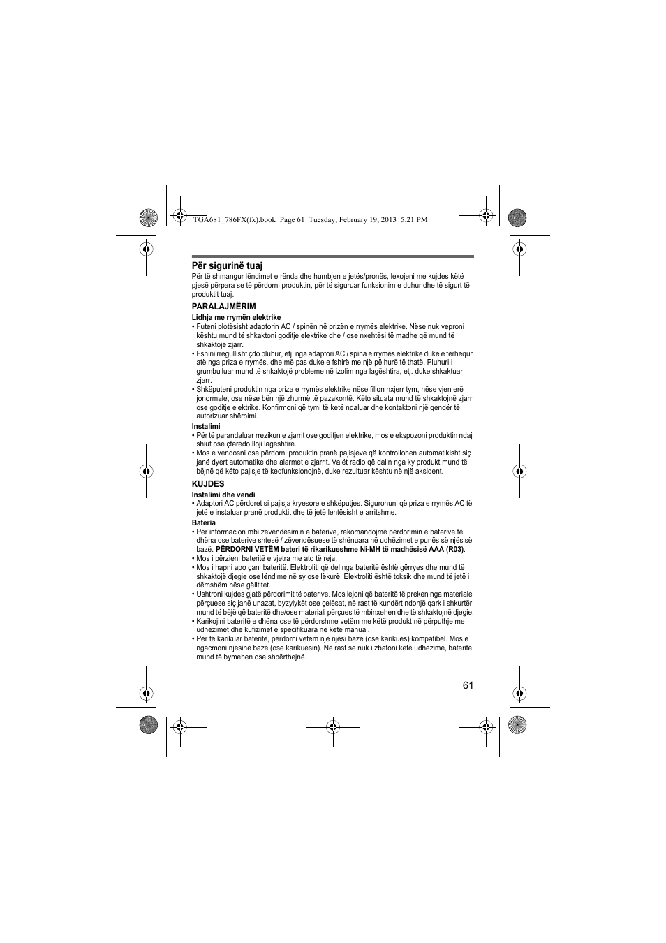 Panasonic KXTGA681FX User Manual | Page 61 / 76