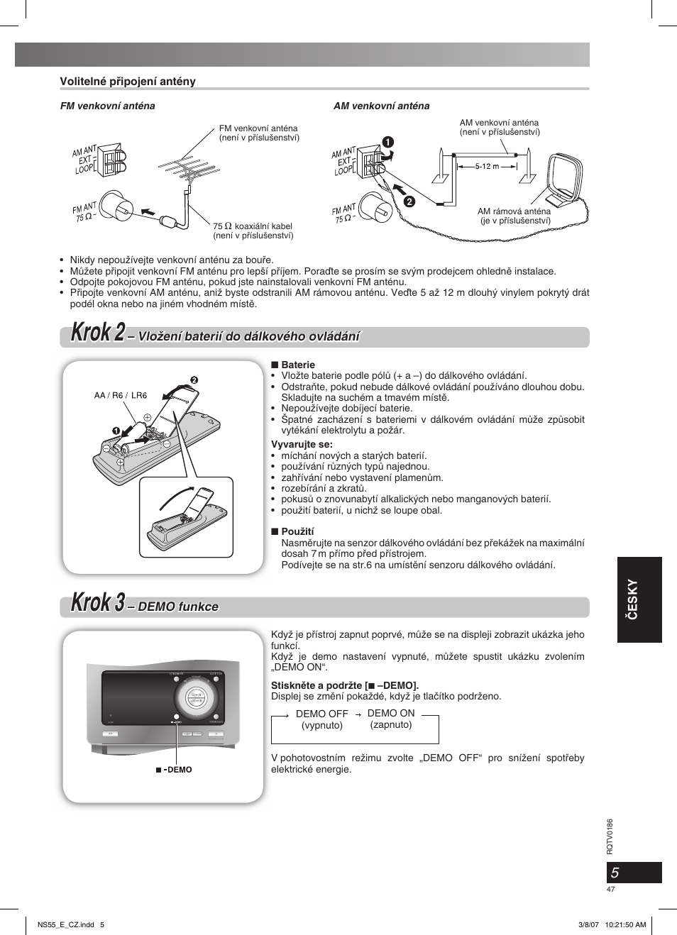 Krok 2, Krok 3 | Panasonic SCNS55 User Manual | Page 47 / 58