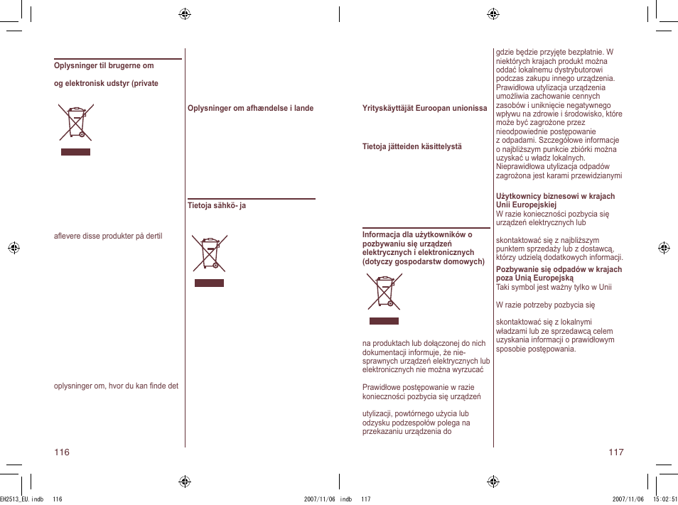 Panasonic EH2513 User Manual | Page 59 / 67