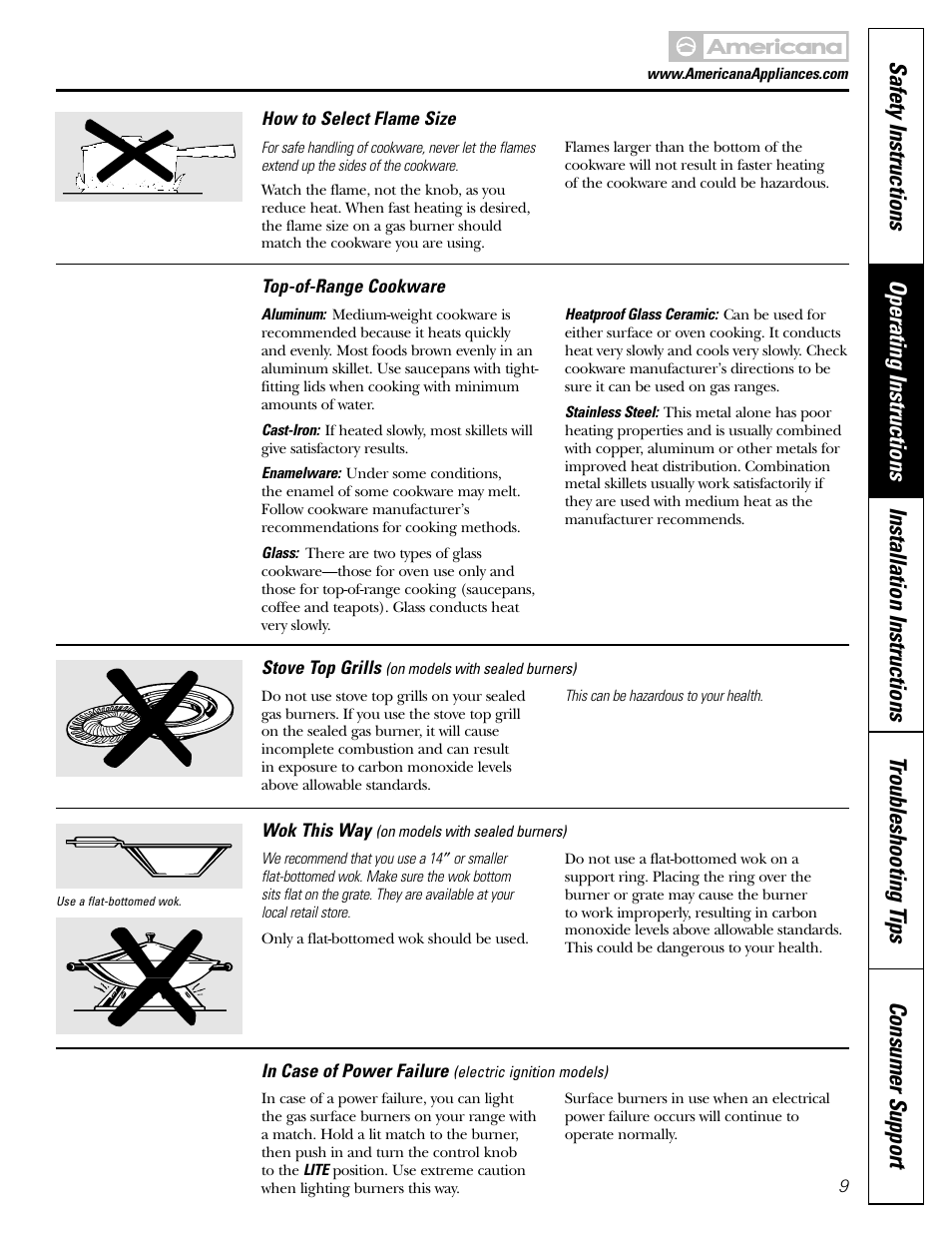 Americana Appliances AGBS300 User Manual | Page 9 / 48