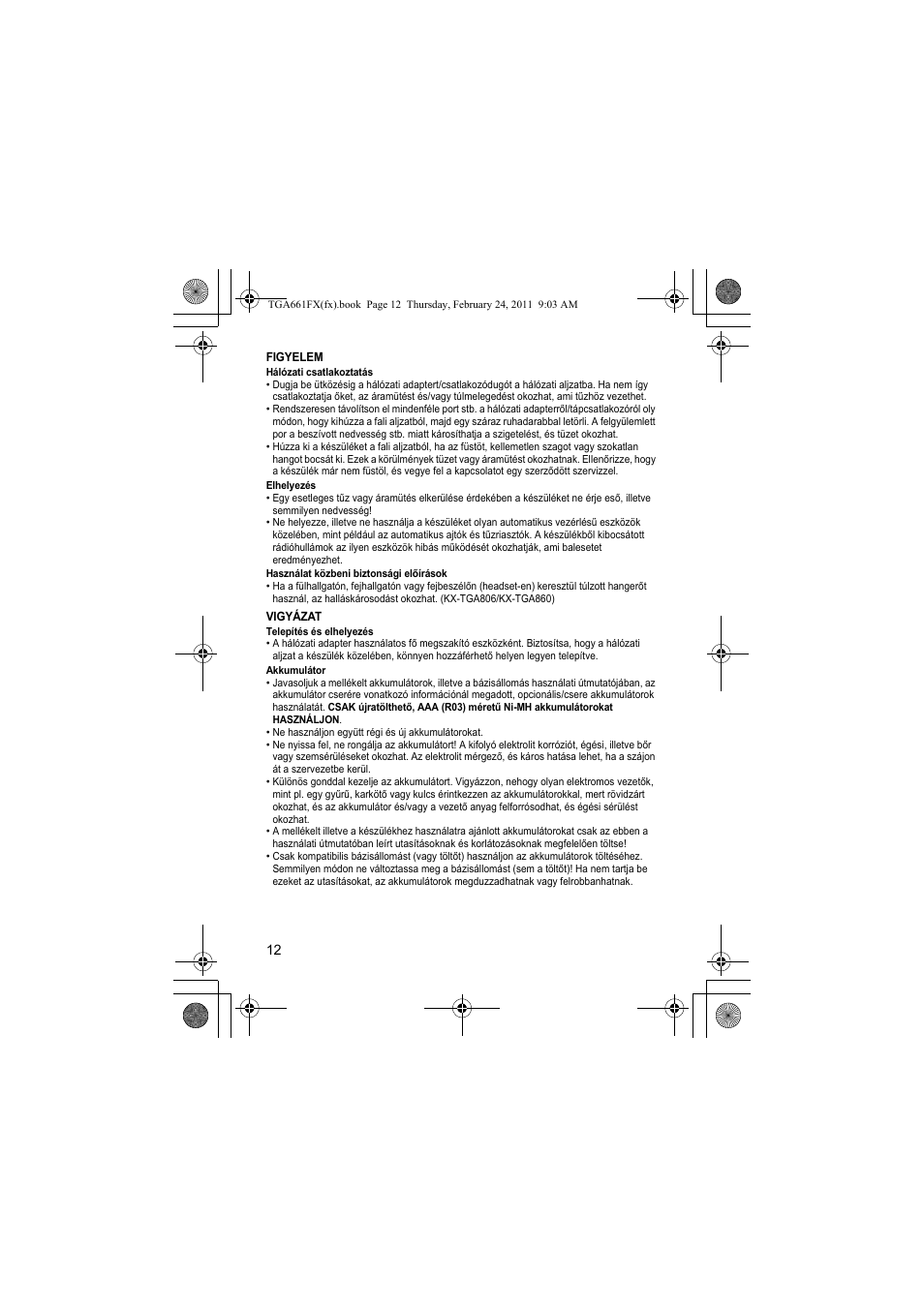 Panasonic KXTGA806FX User Manual | Page 12 / 80