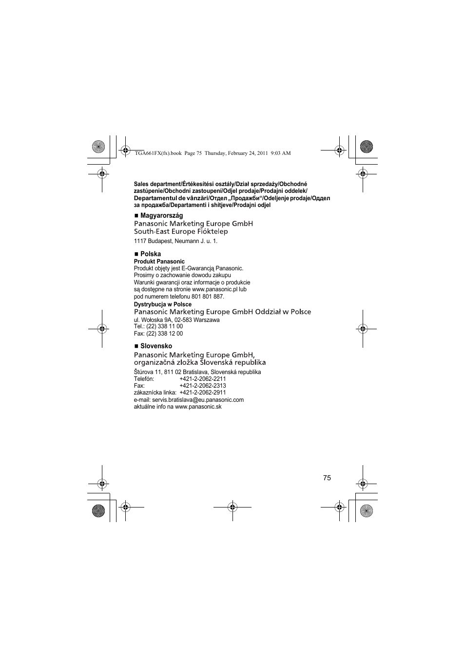 Panasonic KXTGA806FX User Manual | Page 75 / 80