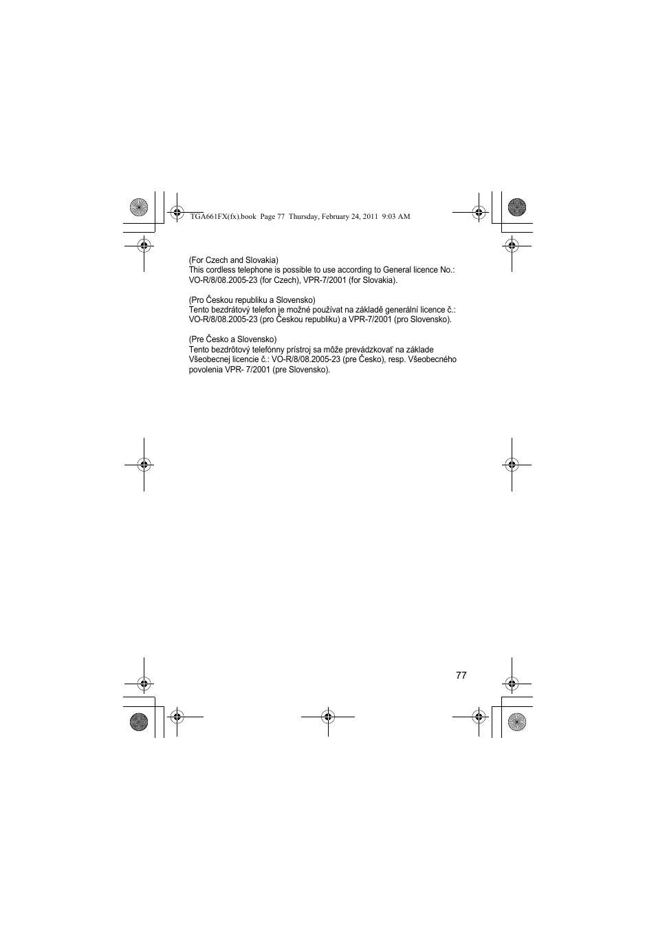 Panasonic KXTGA806FX User Manual | Page 77 / 80