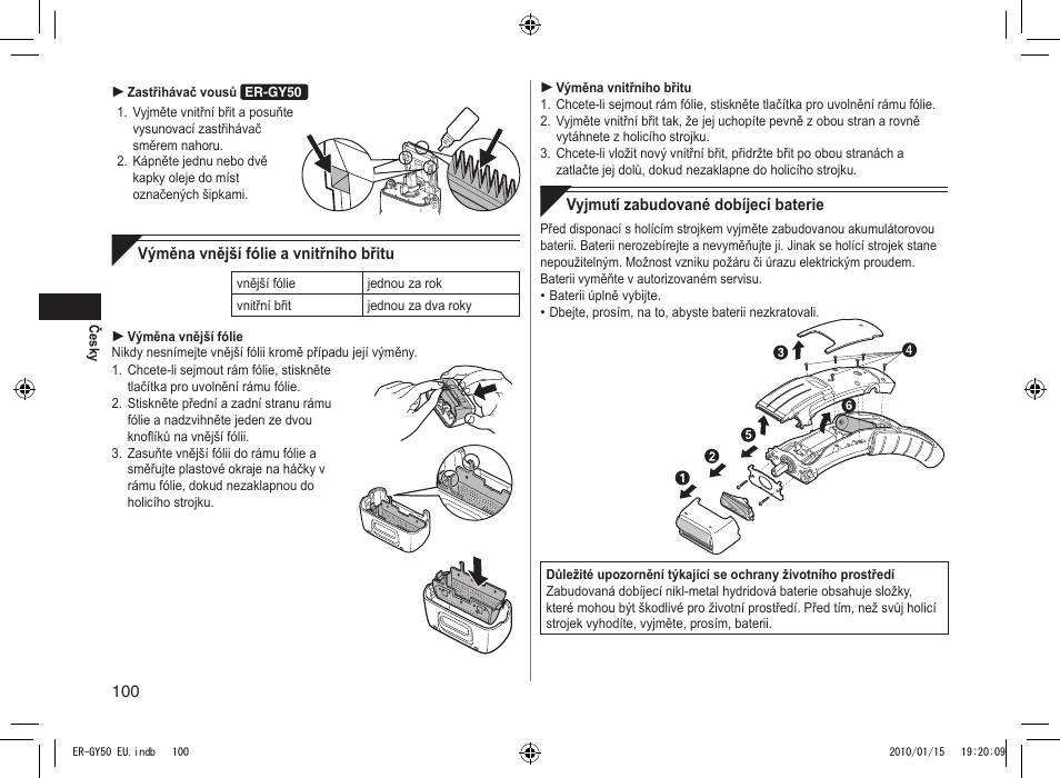 Panasonic ERGY30 User Manual | Page 100 / 136