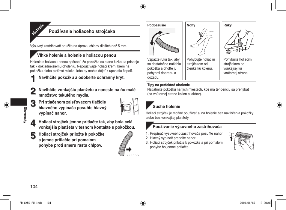 Panasonic ERGY30 User Manual | Page 104 / 136
