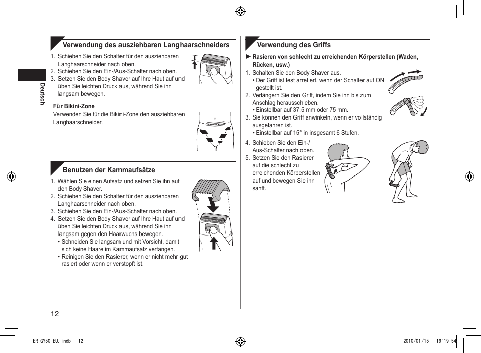 Panasonic ERGY30 User Manual | Page 12 / 136