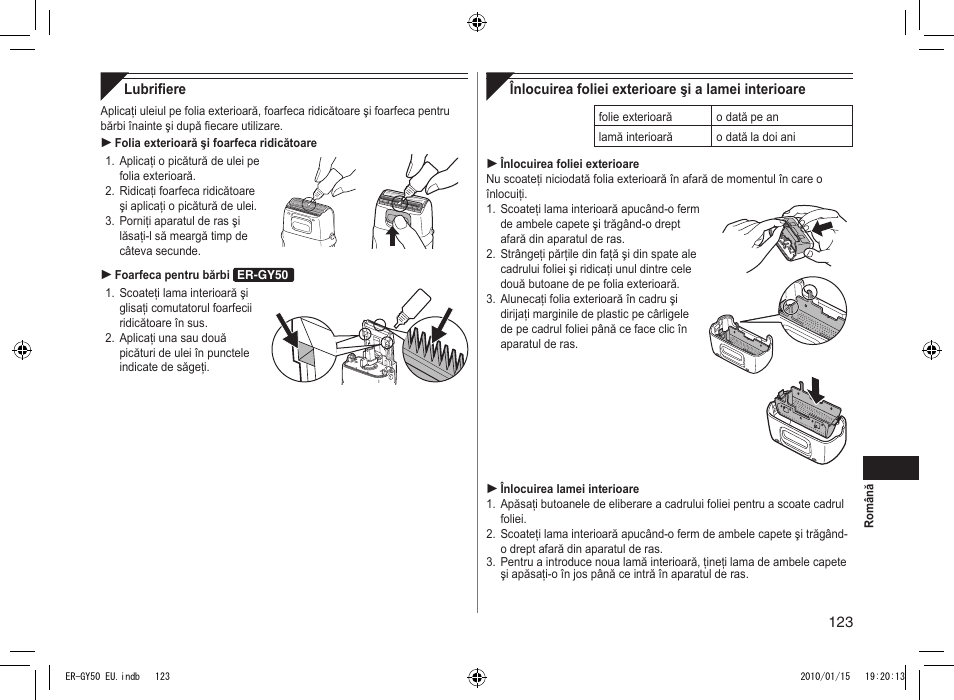 Panasonic ERGY30 User Manual | Page 123 / 136