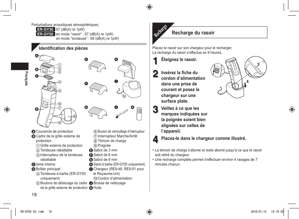Recharge | Panasonic ERGY30 User Manual | Page 18 / 136