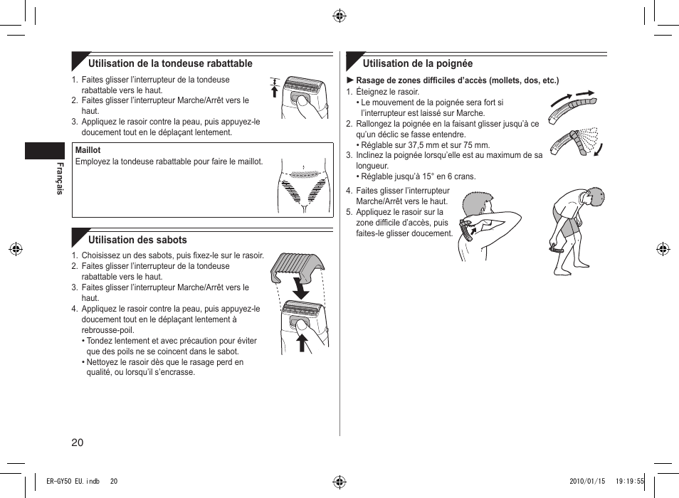 Panasonic ERGY30 User Manual | Page 20 / 136