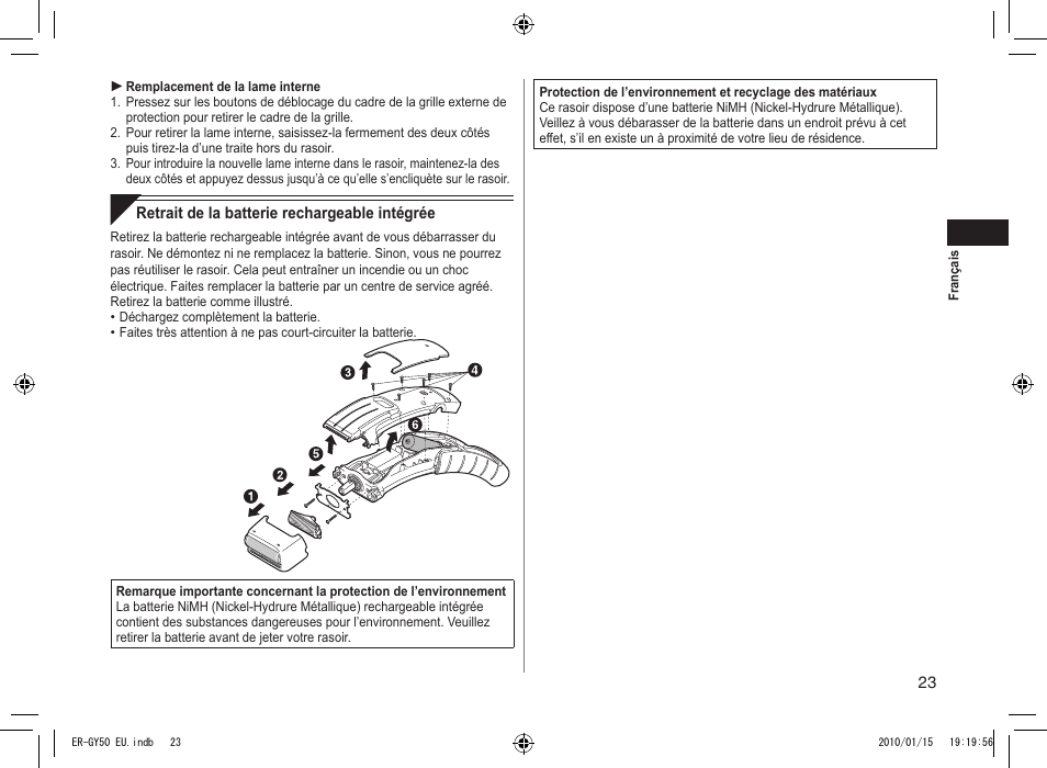 Panasonic ERGY30 User Manual | Page 23 / 136