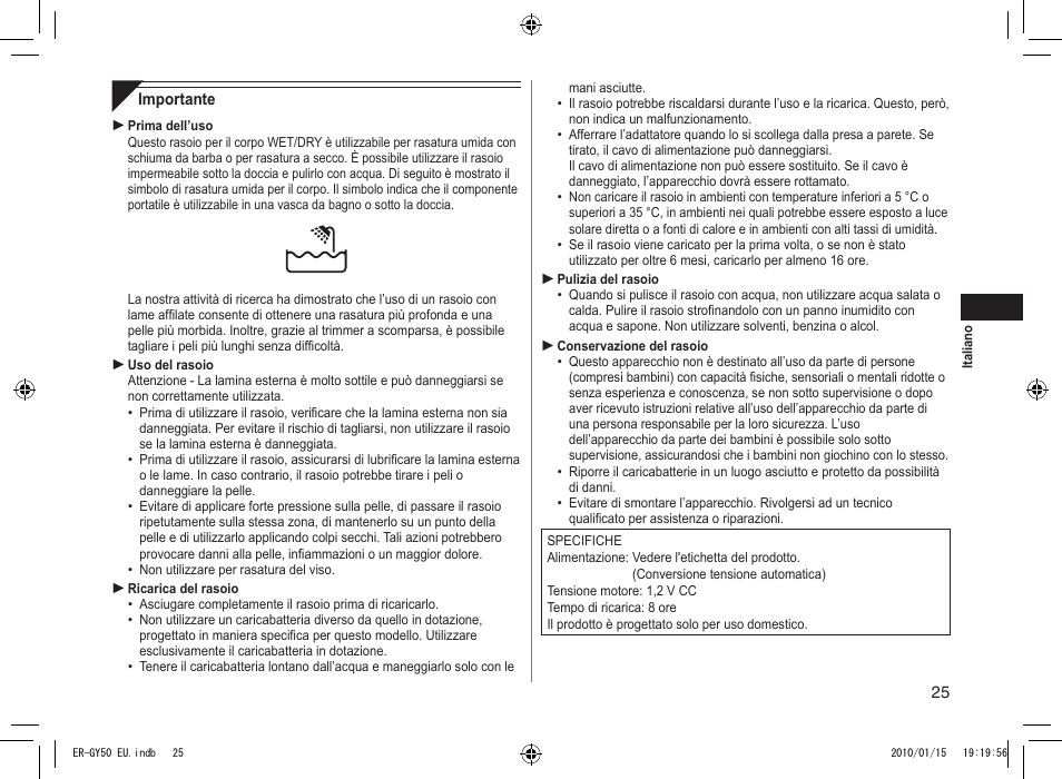 Panasonic ERGY30 User Manual | Page 25 / 136