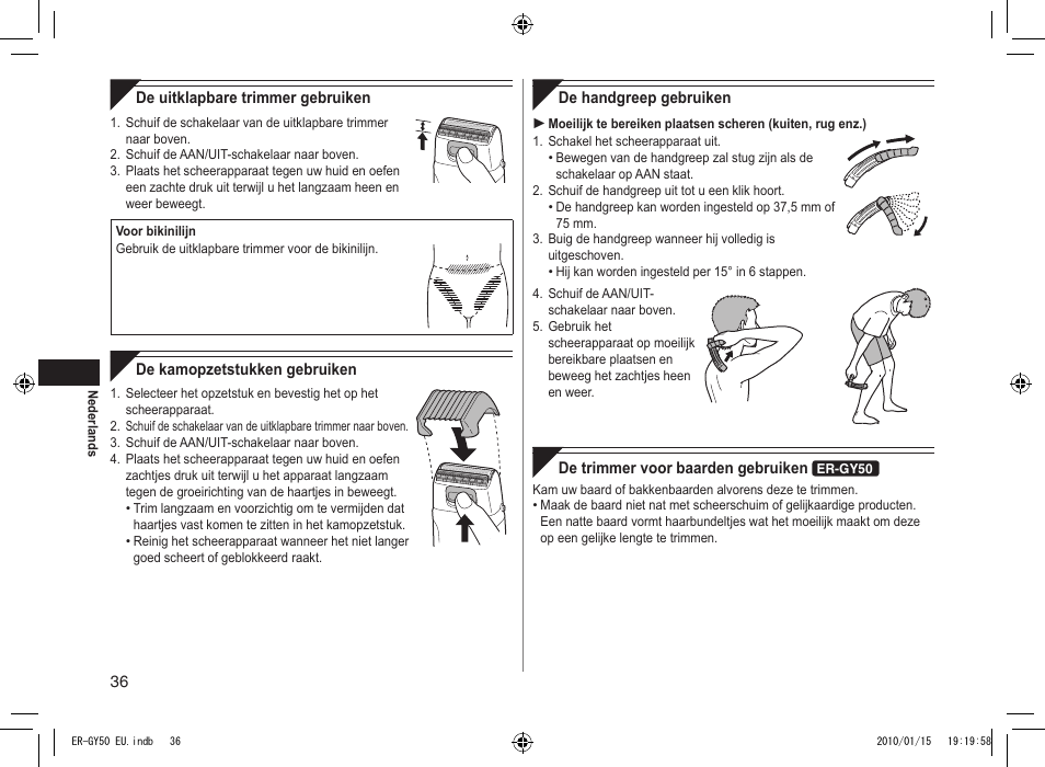 Panasonic ERGY30 User Manual | Page 36 / 136