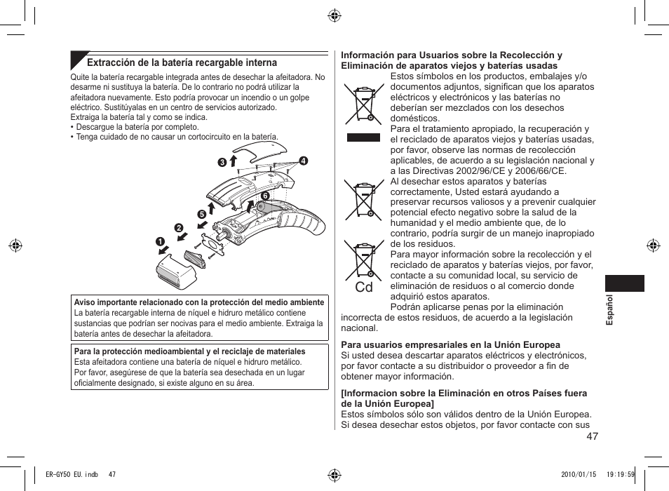 Panasonic ERGY30 User Manual | Page 47 / 136