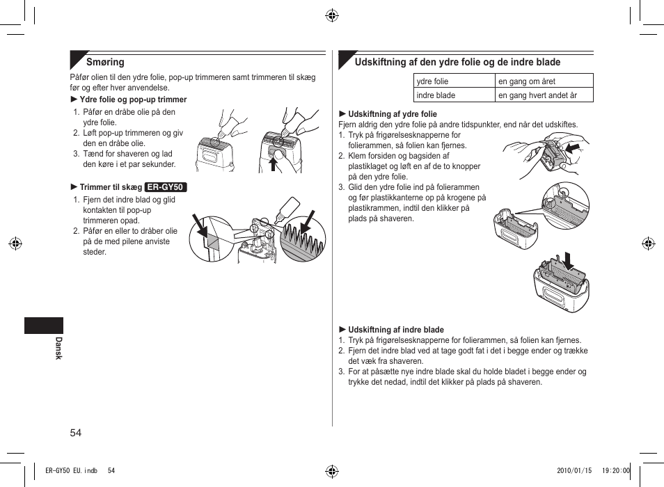 Panasonic ERGY30 User Manual | Page 54 / 136