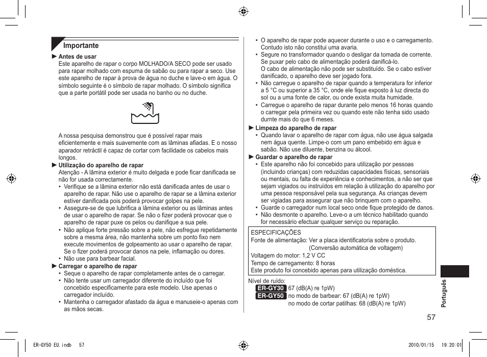 Panasonic ERGY30 User Manual | Page 57 / 136