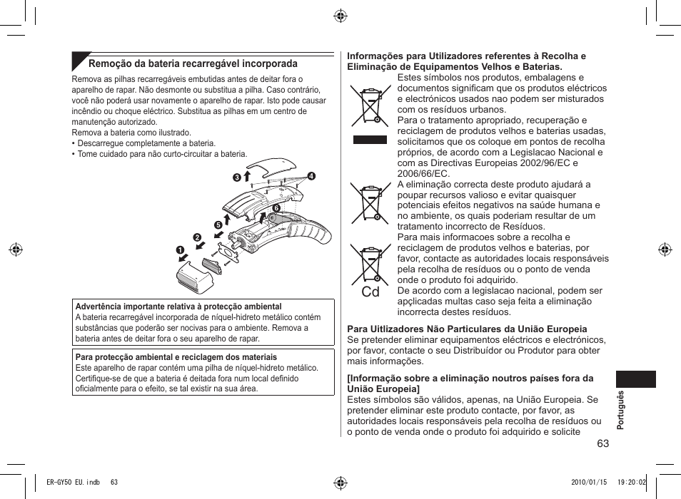 Panasonic ERGY30 User Manual | Page 63 / 136