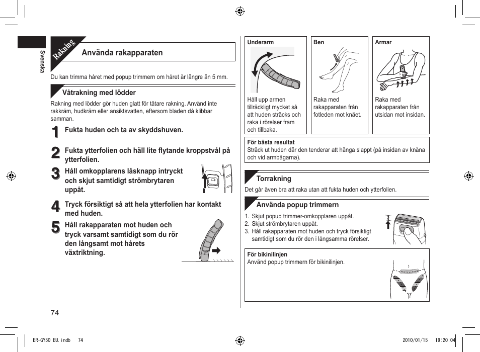 Panasonic ERGY30 User Manual | Page 74 / 136