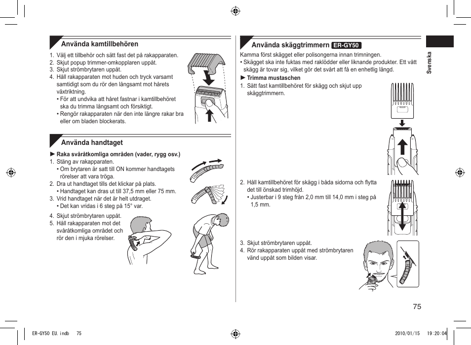 Panasonic ERGY30 User Manual | Page 75 / 136