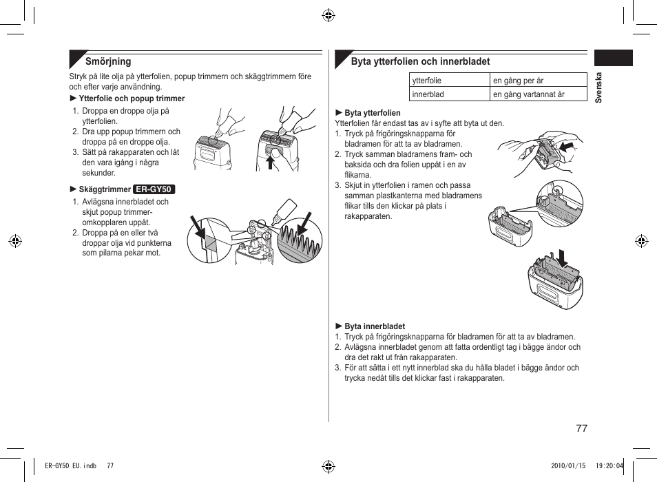 Panasonic ERGY30 User Manual | Page 77 / 136