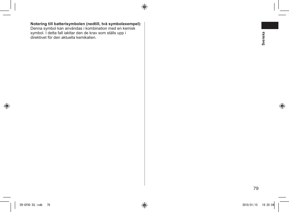 Panasonic ERGY30 User Manual | Page 79 / 136