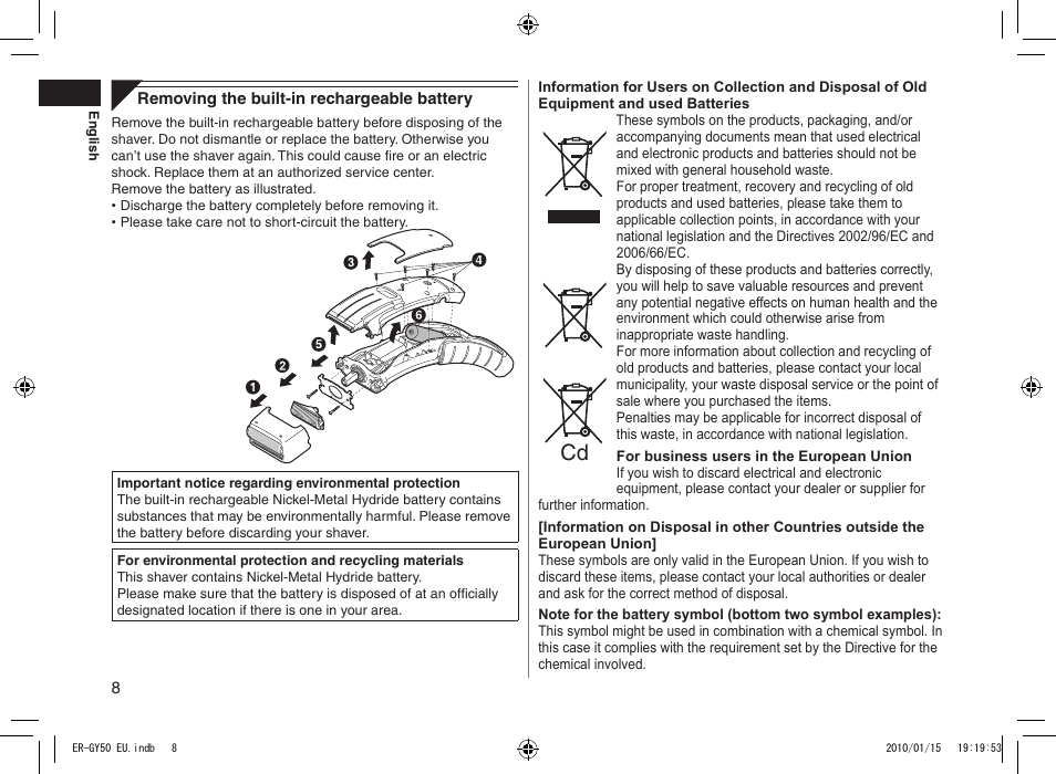 Panasonic ERGY30 User Manual | Page 8 / 136