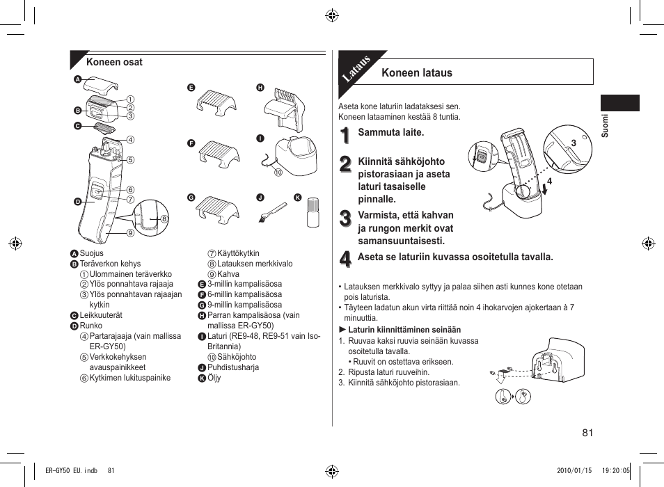 Lataus | Panasonic ERGY30 User Manual | Page 81 / 136