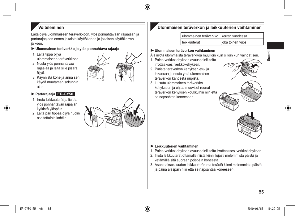 Panasonic ERGY30 User Manual | Page 85 / 136