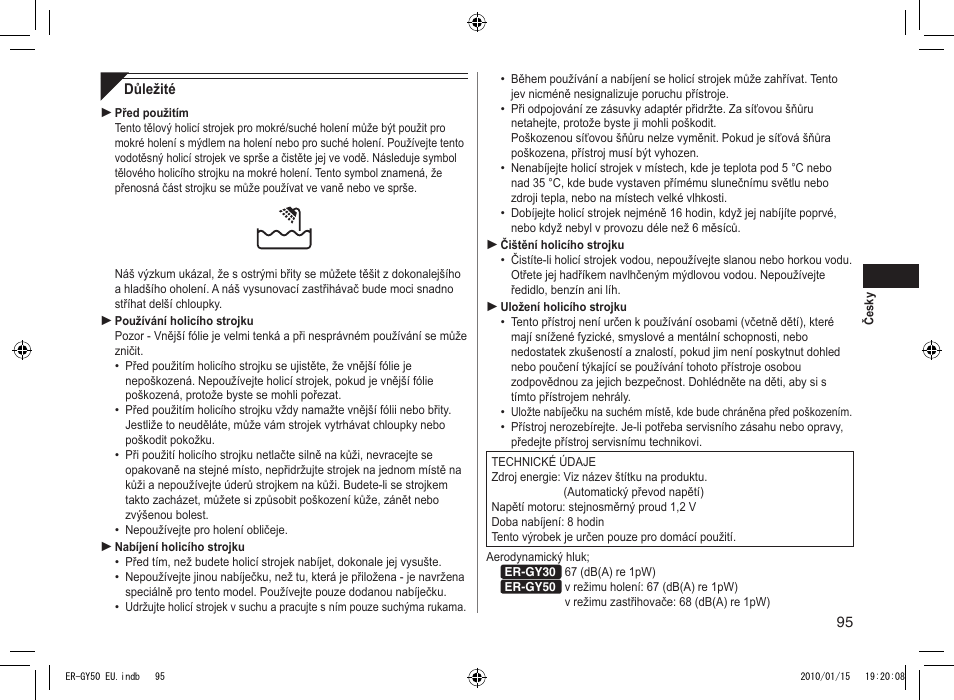 Panasonic ERGY30 User Manual | Page 95 / 136