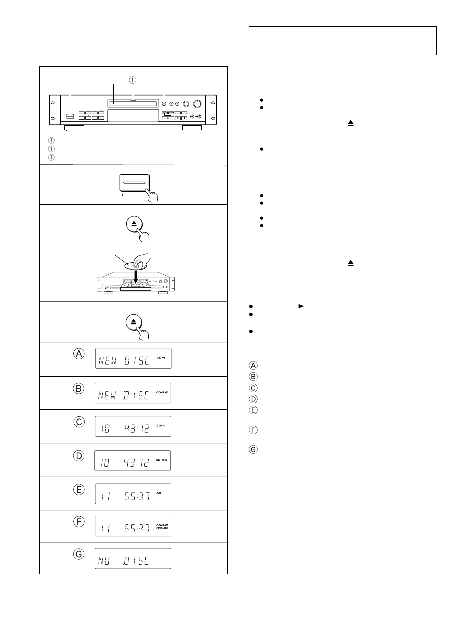 Disc loading/unloading | Americana Appliances CDR-850 User Manual | Page 44 / 128