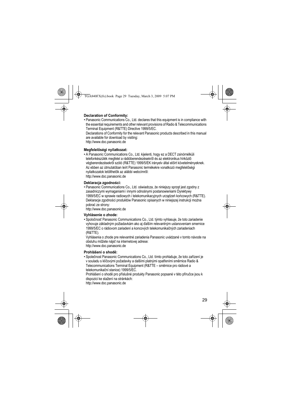 Panasonic KXTGA840FX User Manual | Page 29 / 32