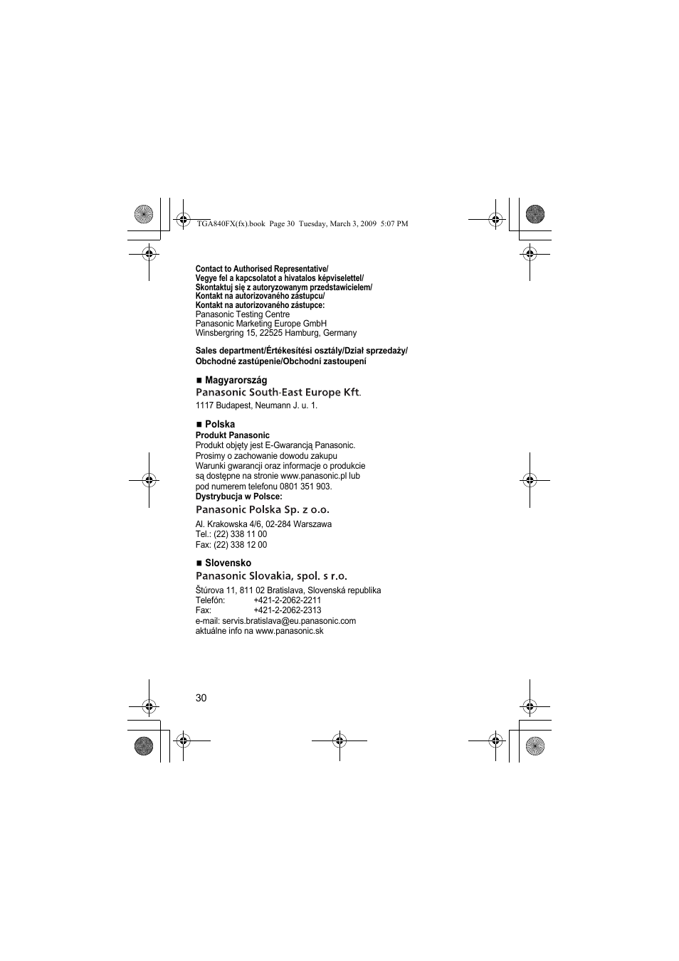 Panasonic KXTGA840FX User Manual | Page 30 / 32