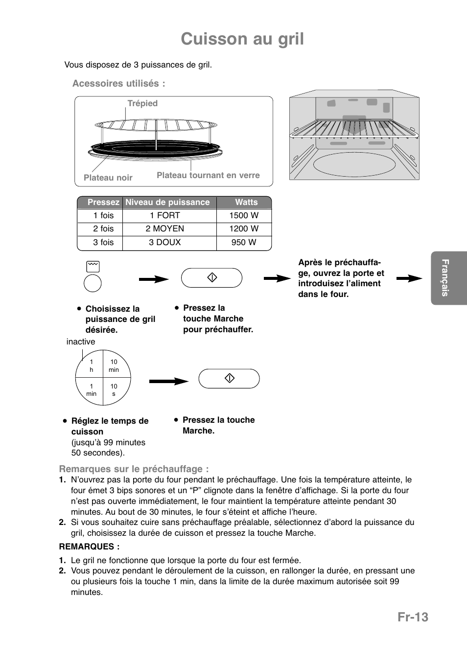 Cuisson au gril, Fr-13 | Panasonic NNCT850WEPG User Manual | Page 118 / 273