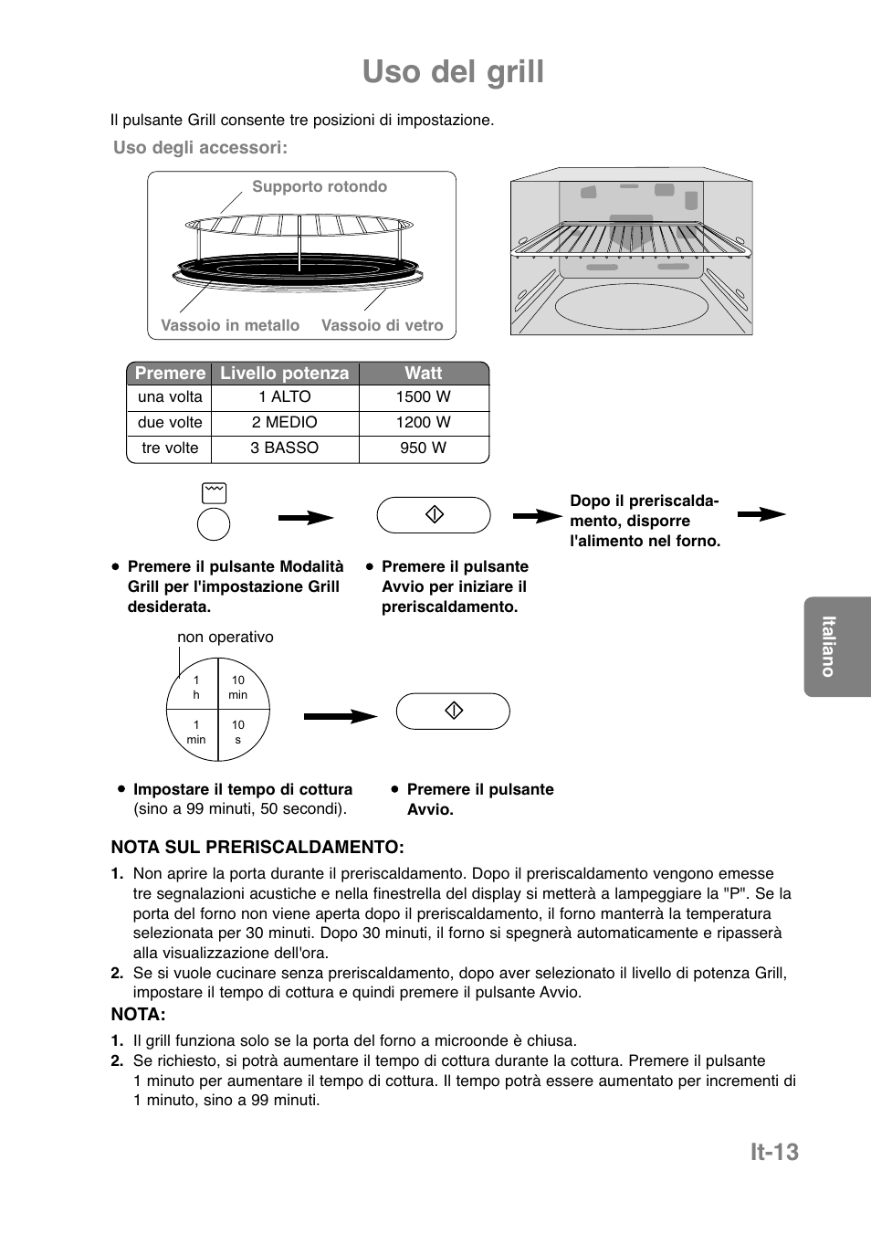 Uso del grill, It-13 | Panasonic NNCT850WEPG User Manual | Page 152 / 273